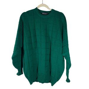 Vintage Burberrys Green Crewneck Sweater L Made In Scotland 66% Cashmere 34% Cot